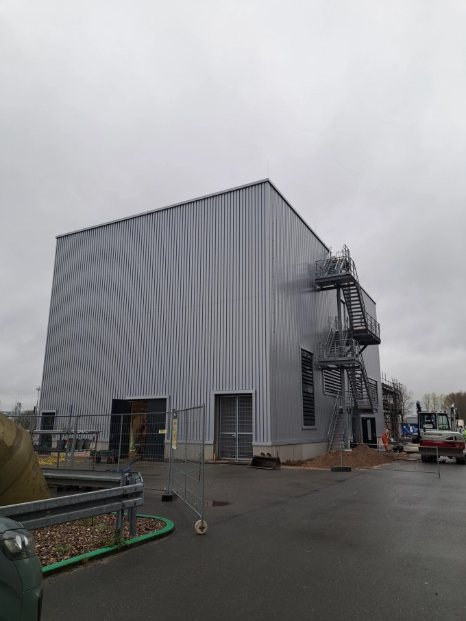 Nieuwbouw E-boiler (50MW Hotwater Elektrodeboiler gebouw) Vattenfall Diemen.